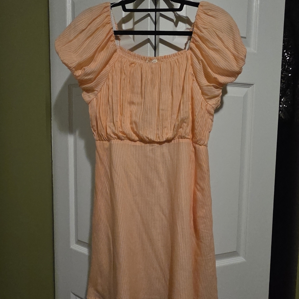 NWT- Copper Key Peach Puff Sleeve Dress Size GIRL XL -16 - Picture 2 of 8